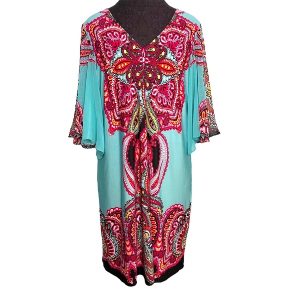 MSK Colorful Shirt Dress - Picture 1 of 11